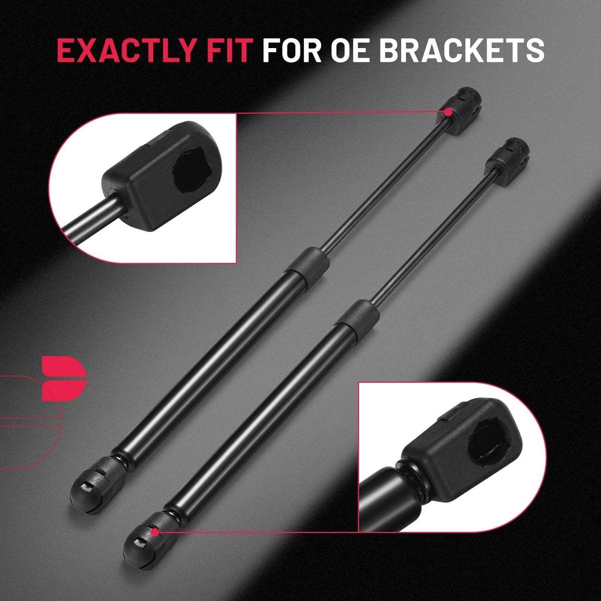 2-Piece 15in 24Lbs Gas Struts for Truck Cap Window for Leer Topper (2012–2013)