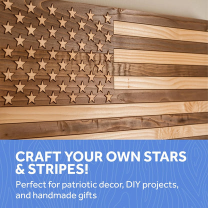Set of 3 Wooden Star Shapes for Patriotic Decor (10 Inch)