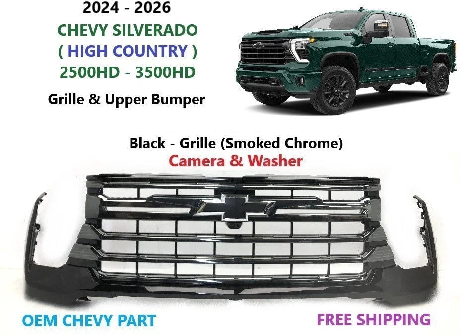 Upper Bumper & Grille for Chevy Silverado 2500HD 3500HD (2024–2026) #1