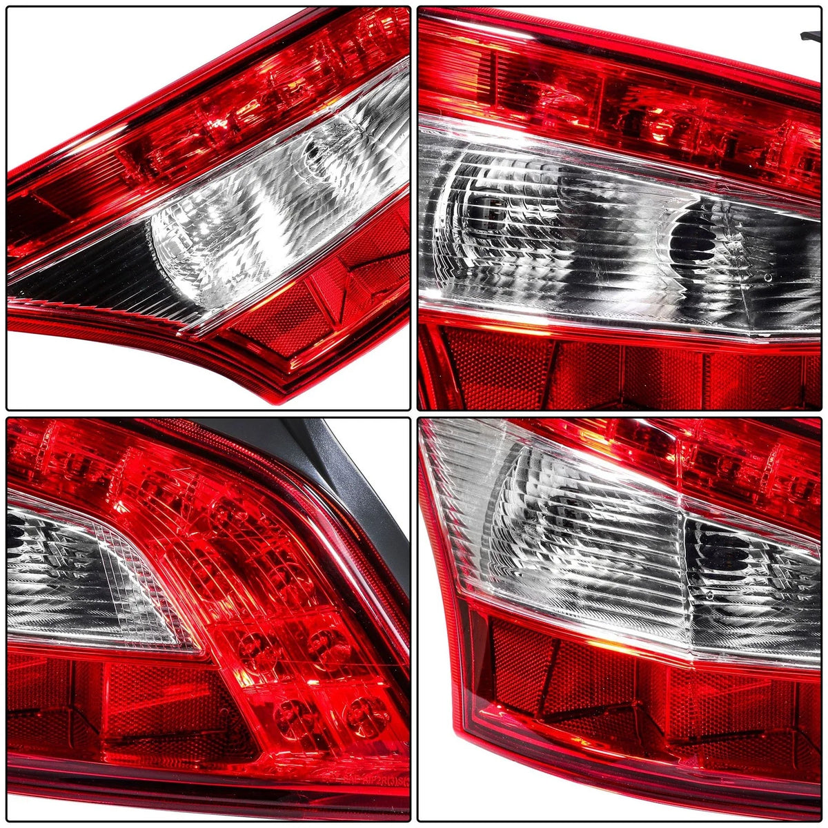 Set of 2 Rear Tail Light Assemblies for Nissan Maxima (2009–2011) Chrome Red