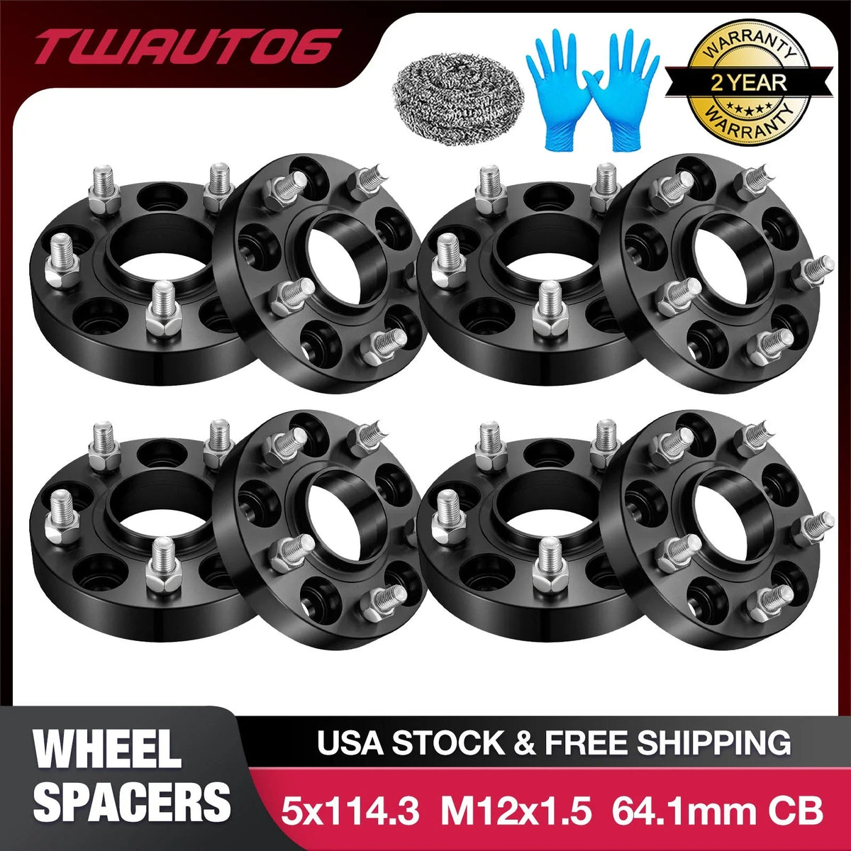15mm/20mm/1" Hubcentric Wheel Spacers for Acura Honda (5x114.3) (2003–2024)