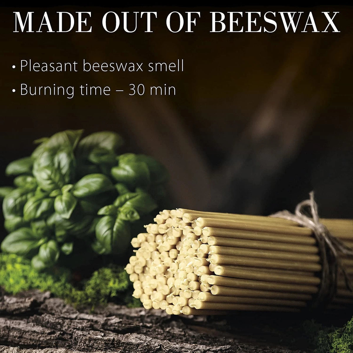 Set of 4 Beeswax Candles for Home Decor (5.9 in, Honey-Scented, White)