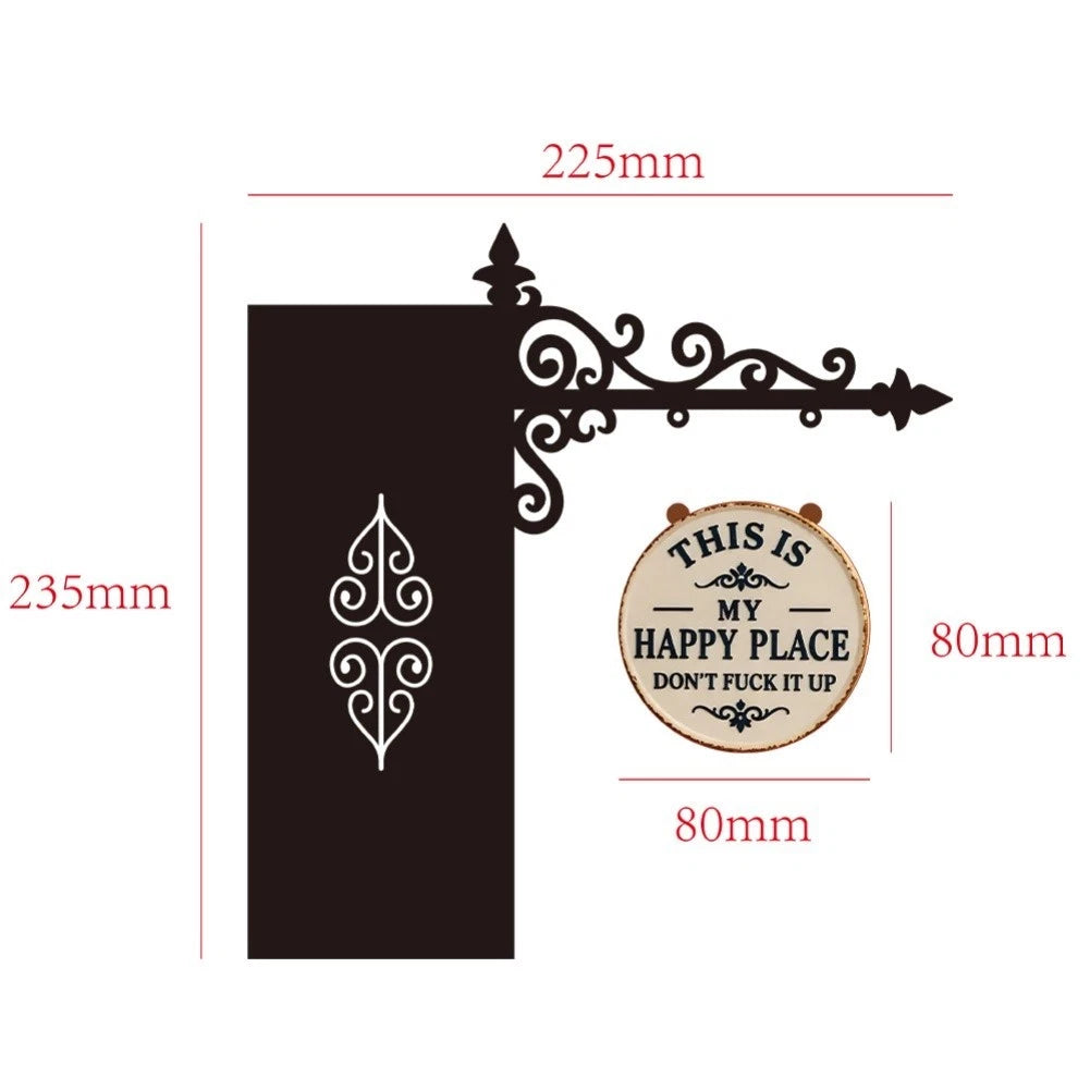 Metal Happy Place Sign for Book Lovers (20cm)