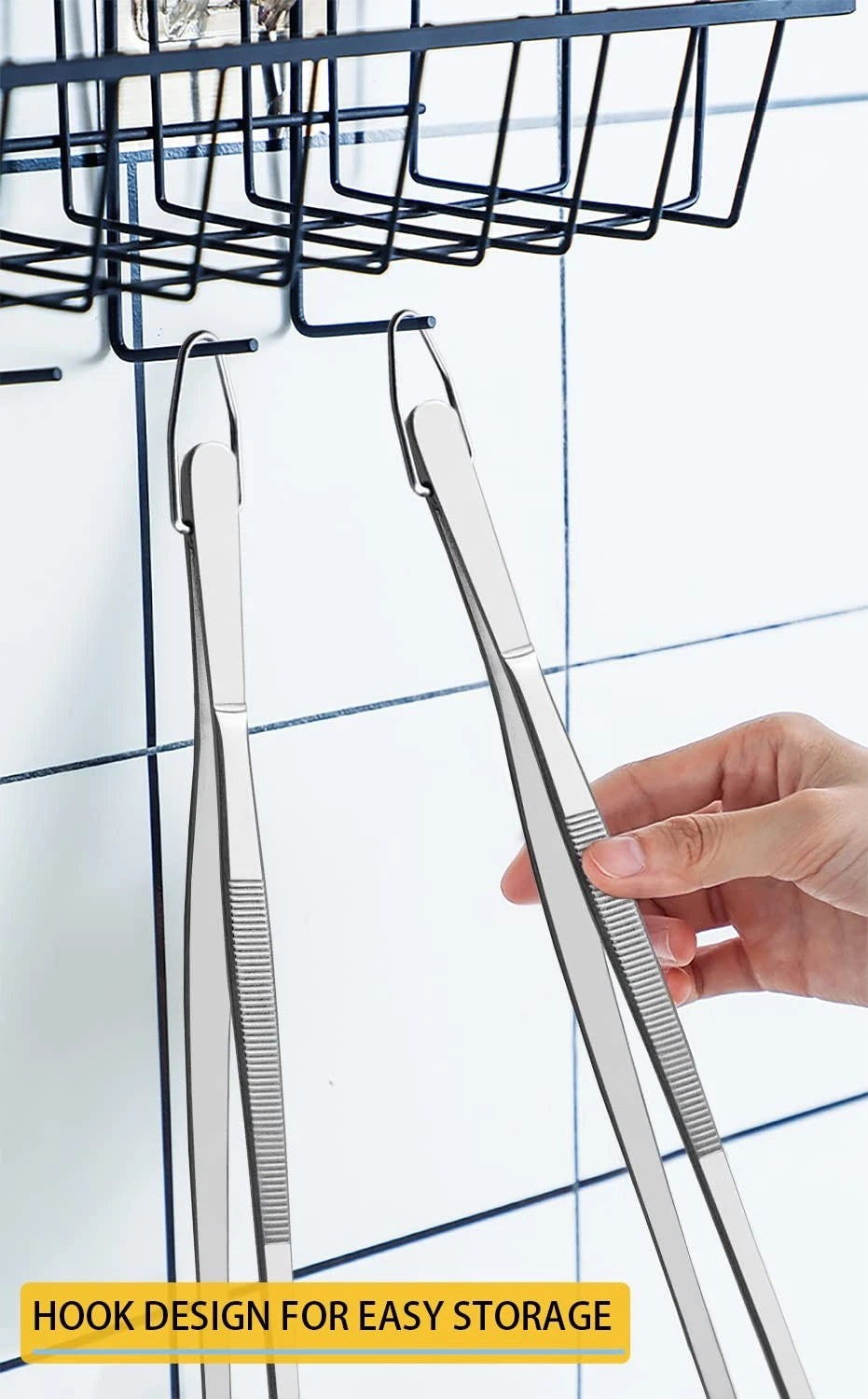 2X 12-Inch Kitchen Tweezers Tongs for Cooking and Grilling