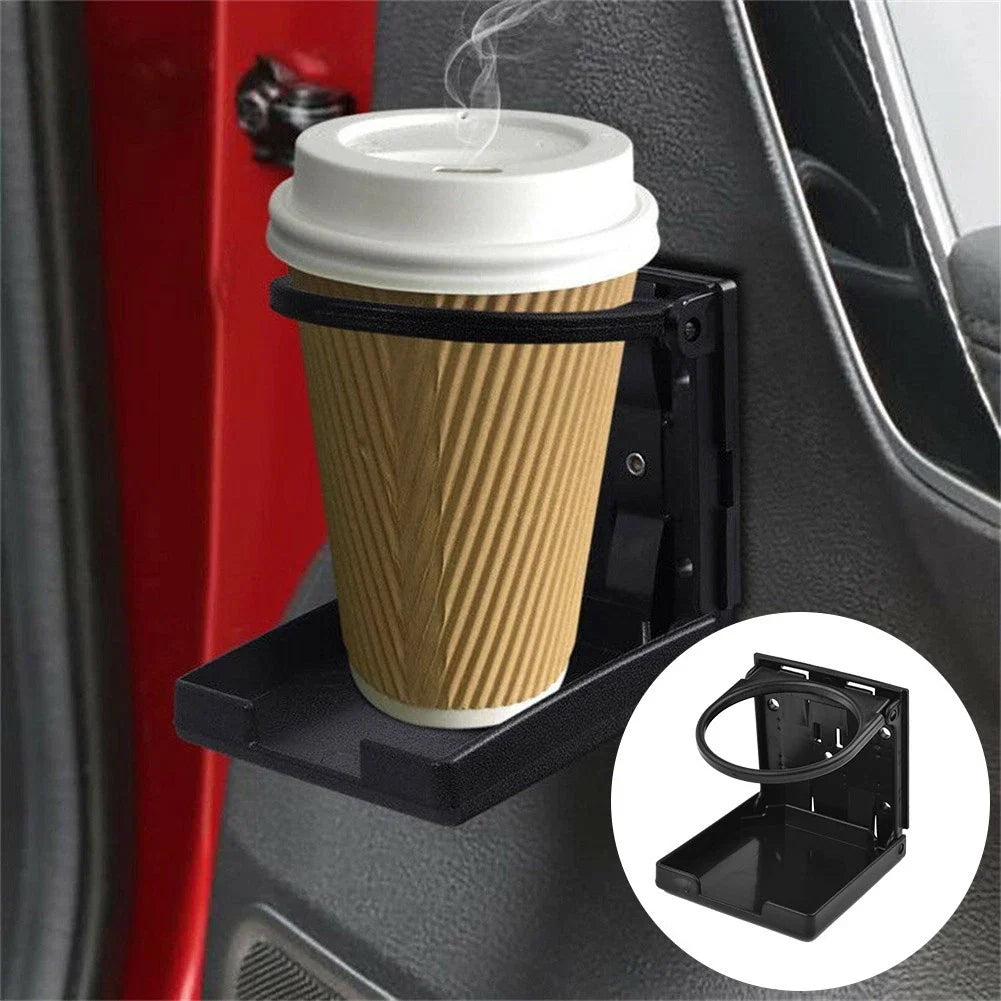 2X Plastic Folding Cup Drink Holder for Car Boat RV with Mounts Black