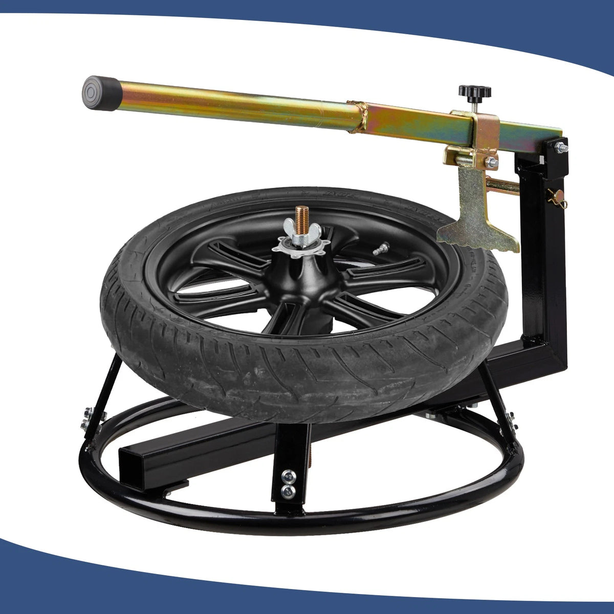 Portable Motorcycle Tire Changing Stand with Bead Breaker for 16in - 21in Tires