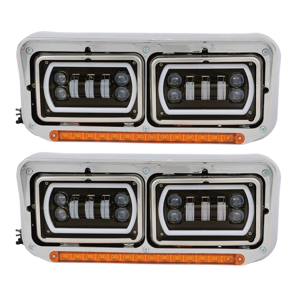 LED DRL Projector Headlights for Kenworth W900, Western Star 4800 (1981–2019)