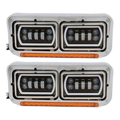 LED DRL Projector Headlights for Kenworth W900, Western Star 4800 (1981–2019)