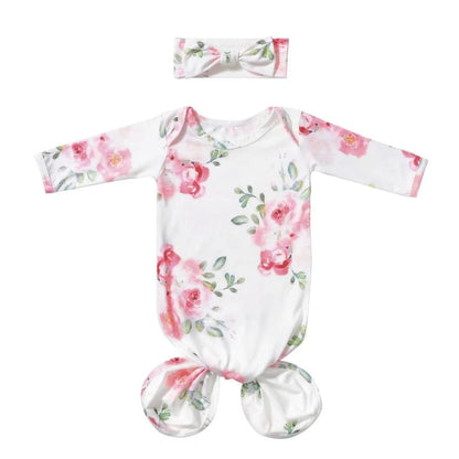 Baby Knotted Gown for Newborns 0-6 Months - Soft & Breathable