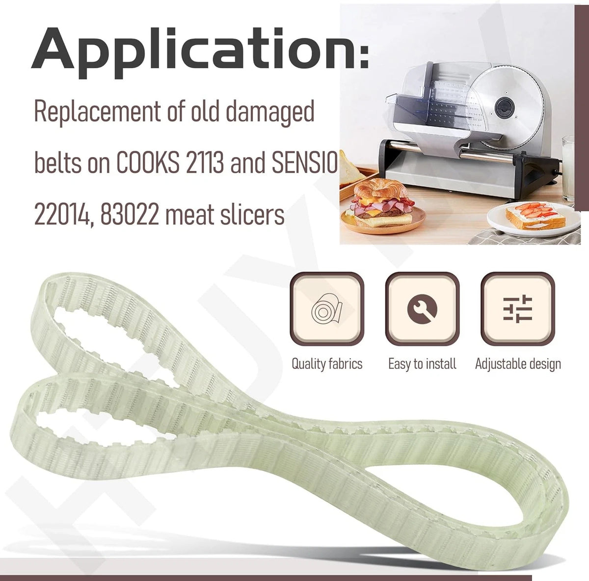 Replacement Belt for Cooks 2113/Sensio 83022 Meat Slicer