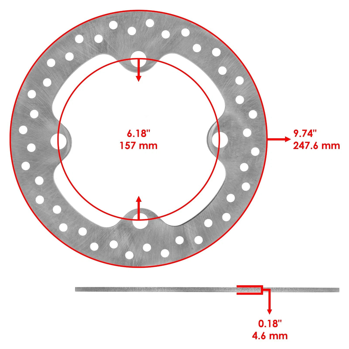 Front Brake Disc Rotor for Polaris General XP 4 1000 (2020–2026) DS136 - LA, 5257196
