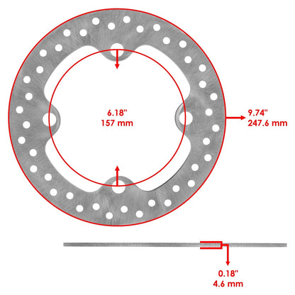 Front Brake Disc Rotor for Polaris General XP 4 1000 (2020–2026) DS136 - LA, 5257196