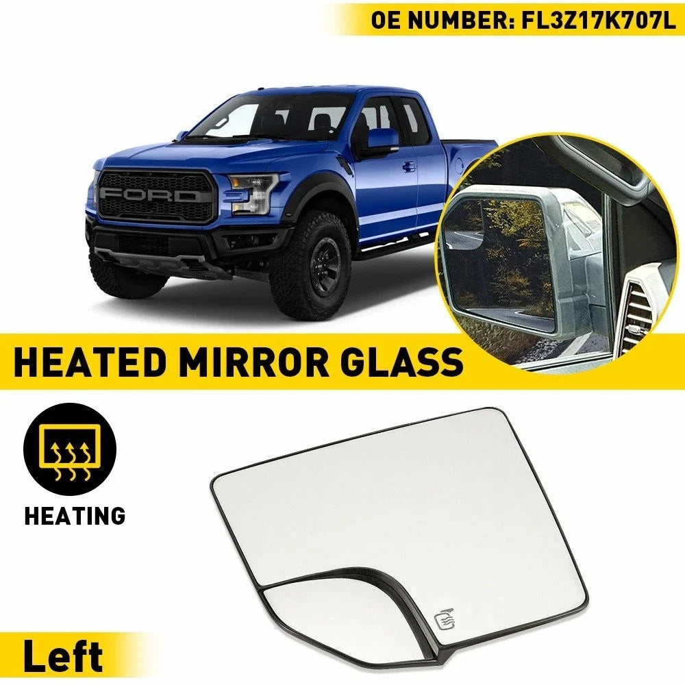 Heated Side Mirror Glass Left for Ford F150 (2015–2020) FL3Z17K707L