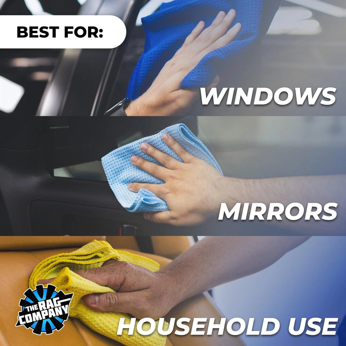 Standard Waffle Weave Microfiber Towel for Automotive Detailing (16in x 24in)