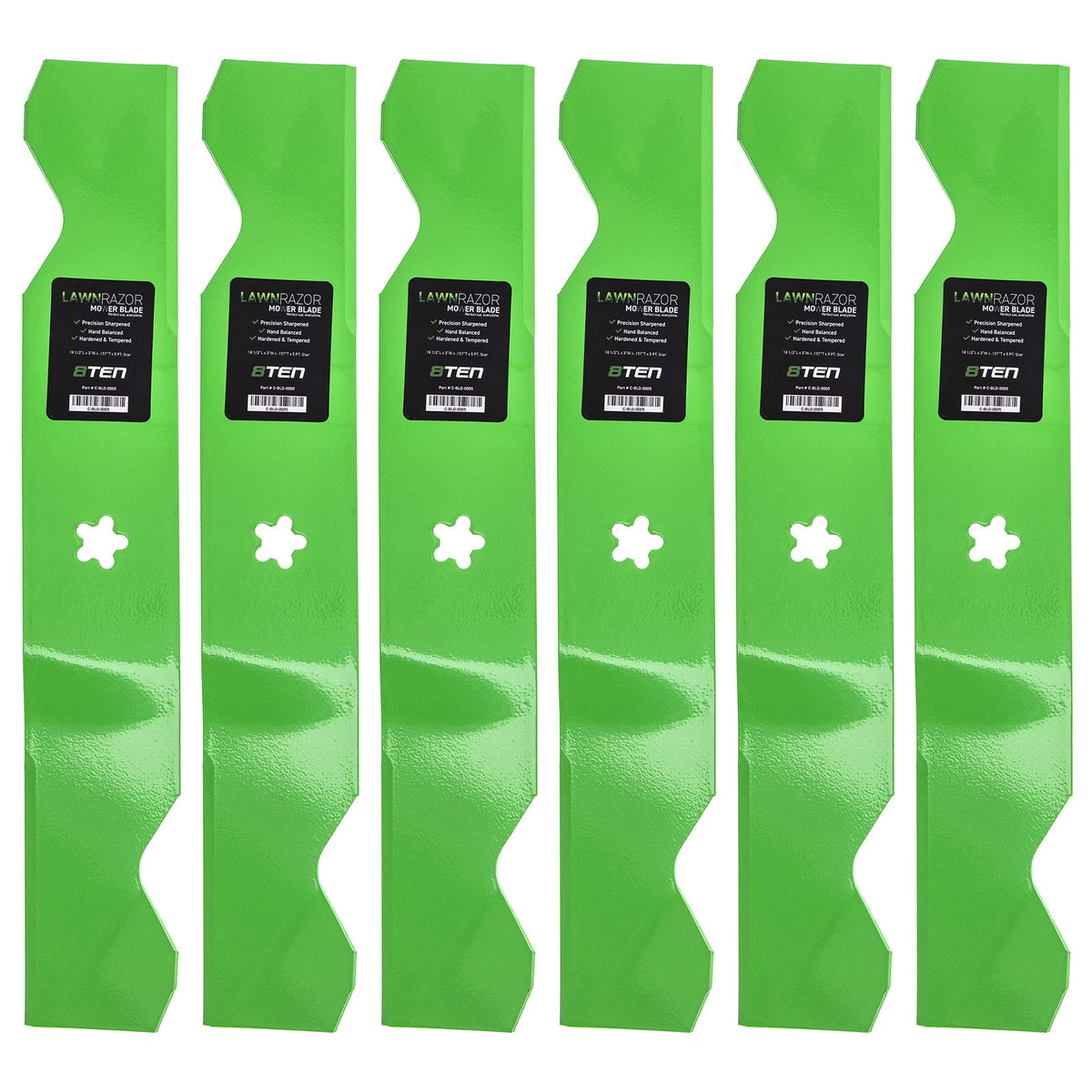 6X Notched High Lift Blades for Husqvarna (574292401, 575938401, 33954, 539112053)