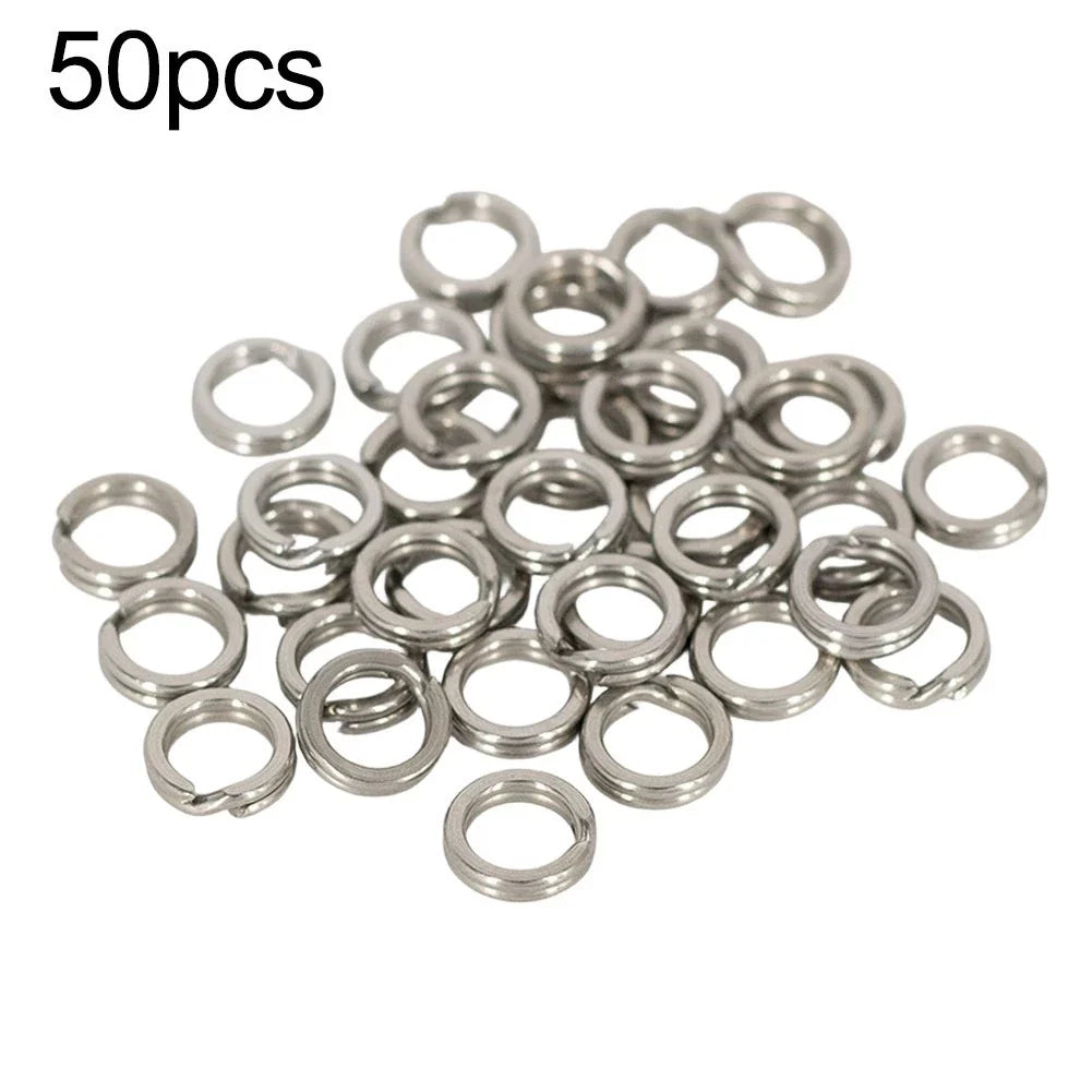 50pcs Stainless Steel Open Rings for Fishing Lure Assembly