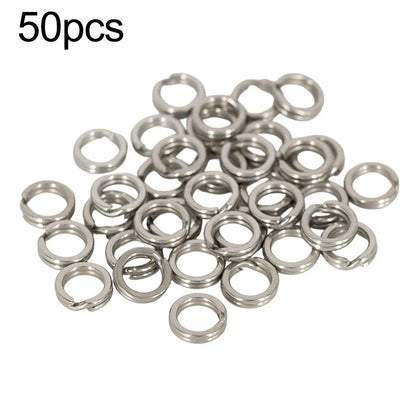 50pcs Stainless Steel Open Rings for Fishing Lure Assembly