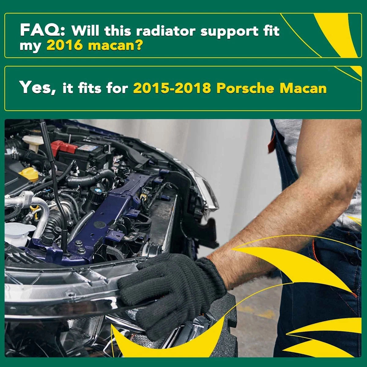 Radiator Support Driver Left for Porsche Macan (2015–2022) 18046225, 95B805295