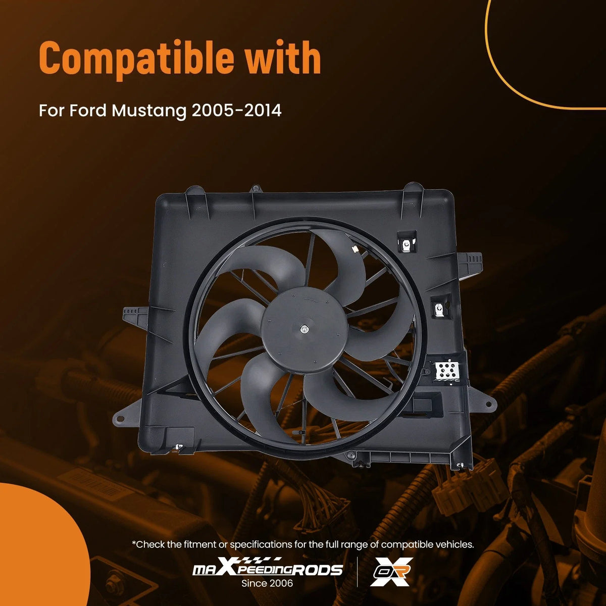 Radiator Cooling Fan Assembly for Ford Mustang (2005–2014) 620-137, 6R3Z8C607AA