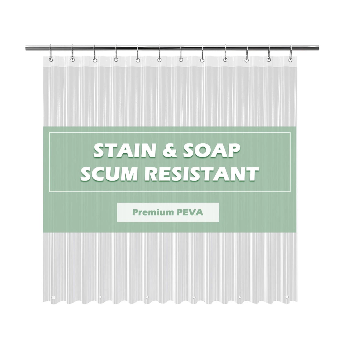 Crystal Clear Shower Curtain Liner 72"W x 72"L (Pack of 1)