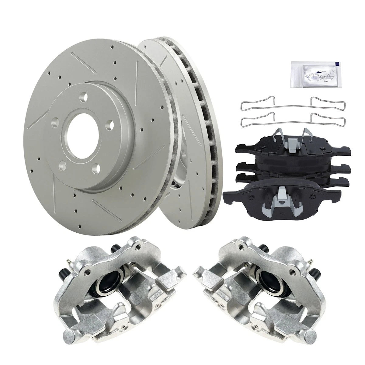 2X Front Brake Kit with Calipers for Ford Focus (2013–2018) 18103441, S54181