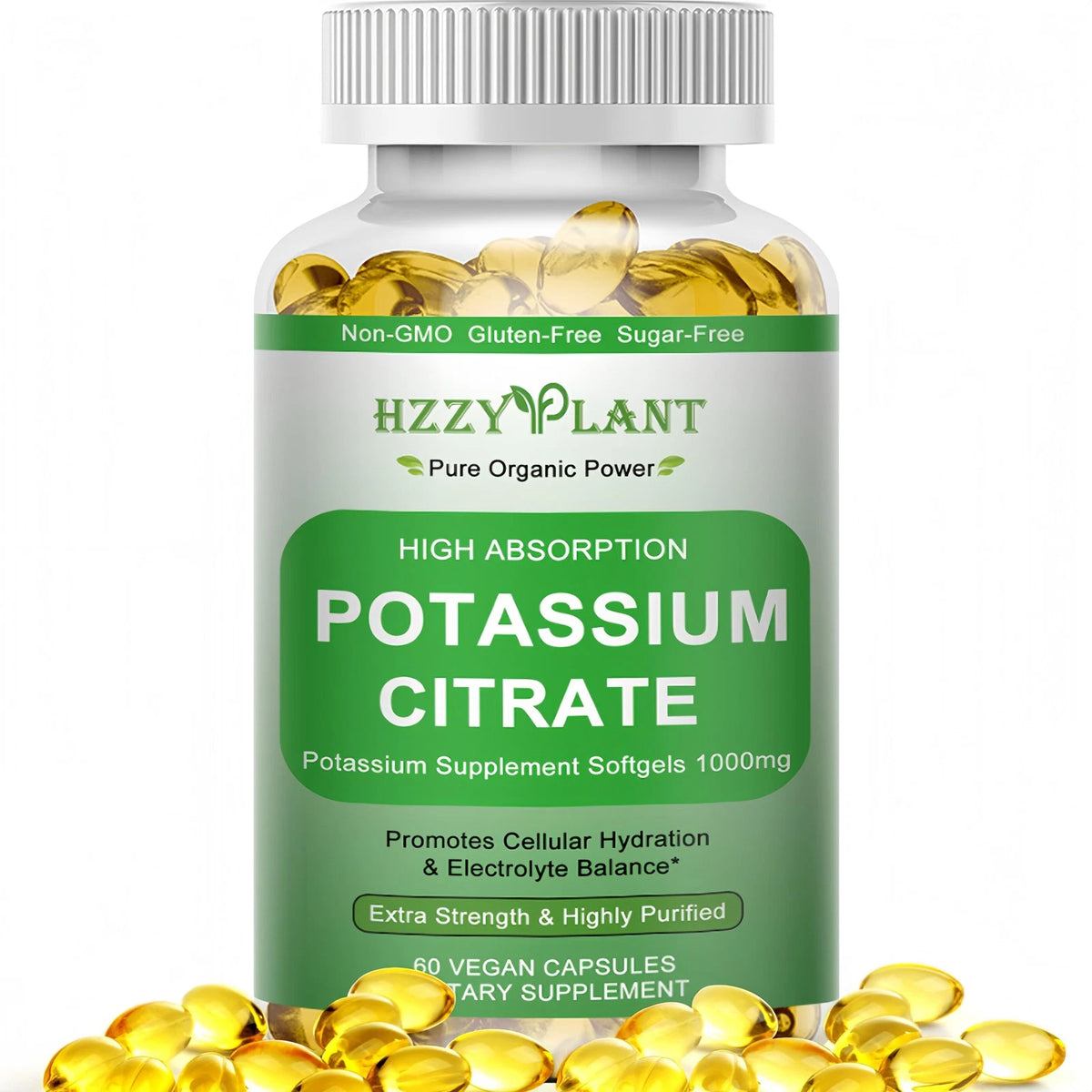 Potassium Supplement Softgels for High Absorption (60 Count)