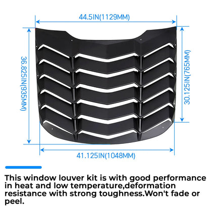Rear Window Louver Cover Sun Shade for Ford Mustang (2015–2023) - ABS