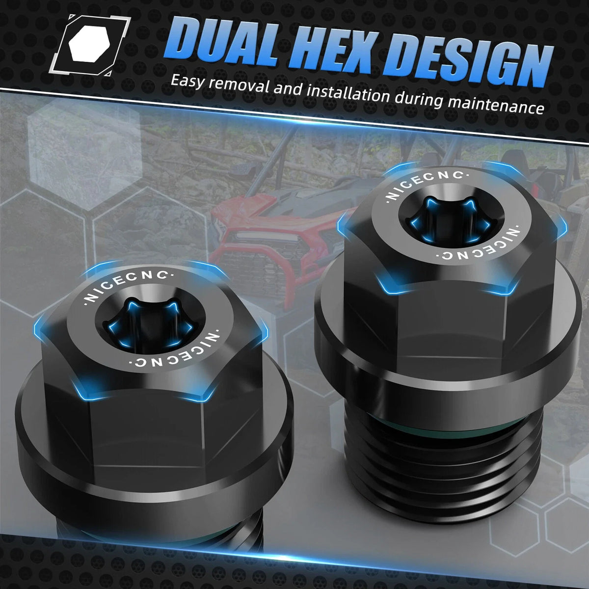 Front Differential Fill & Drain Plug Kit for Polaris RZR XP/XP 4 1000 (2014–2021)