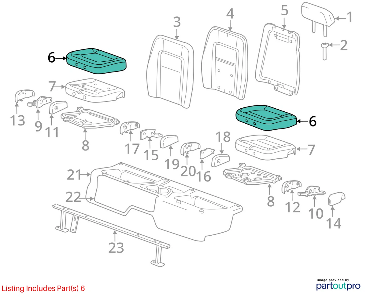 Cvr Asm-R/Seat Cush for Chevrolet Colorado Canyon (2015–2016) 23455764