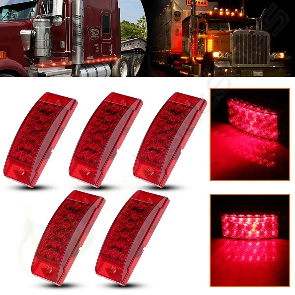 5x Red 20 LED Side Marker Turn Signal Light for Universal Trailer Truck