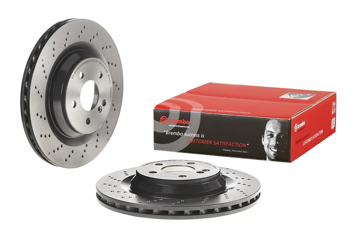 Brembo Rear Drilled Vented Brake Rotor for Mercedes R230 SL Class (2002–2012)