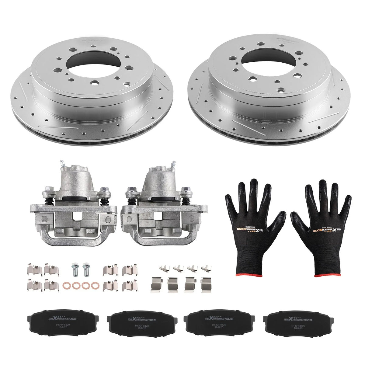 Rear Brake Rotors Calipers Pads Kit for Toyota Sequoia Tundra (2008–2016)
