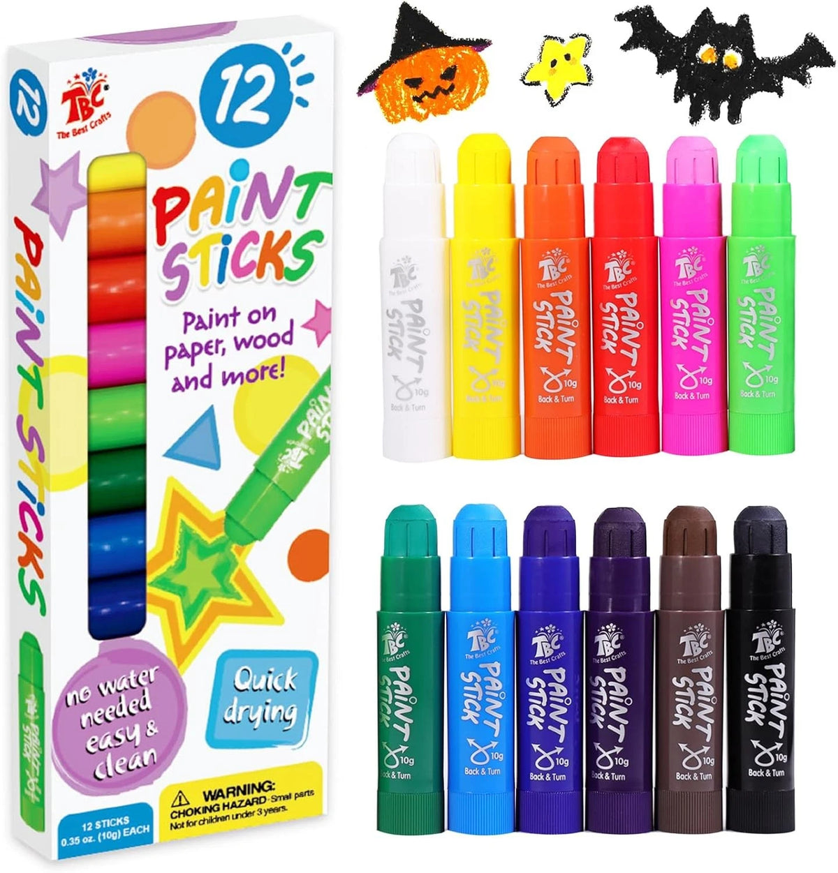 12 Classic Paint Sticks for Crafts (Pack of 12)