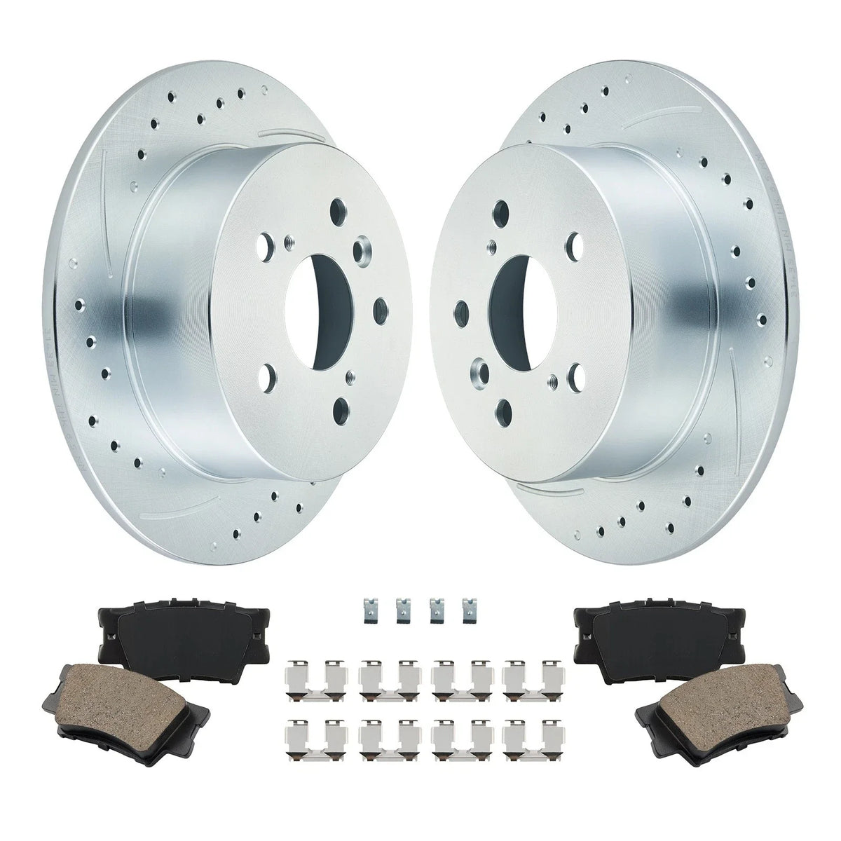 Rear Drilled Rotors and Brake Pads for Toyota Camry Avalon (2007–2012)
