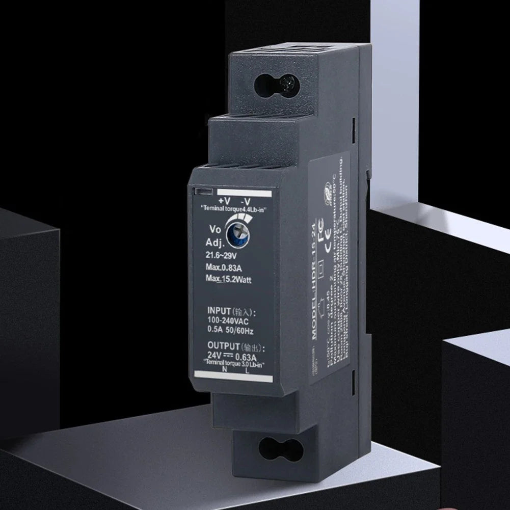 12V 15W Switching Power Supply HDR 15 12 with DIN Rail Mount