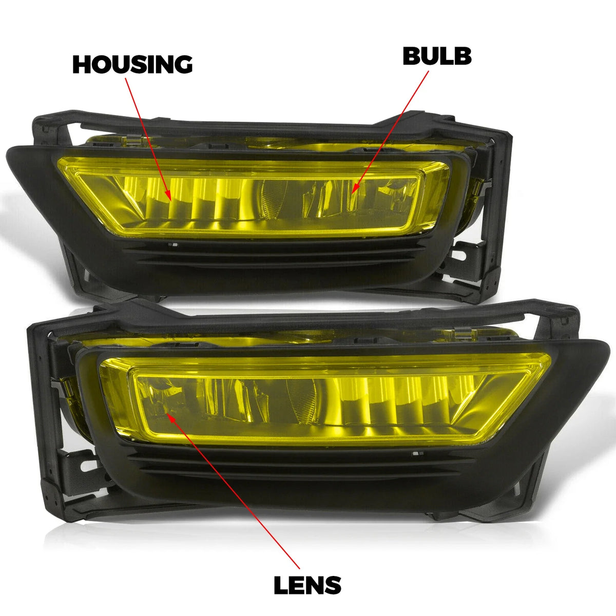 Amber Fog Lights Assembly with Switch & Bulbs for Honda Accord Sedan (2013–2015)
