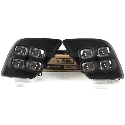 2X LED Fog Lamp Bezel DRL for Toyota Hilux (2015–2017)