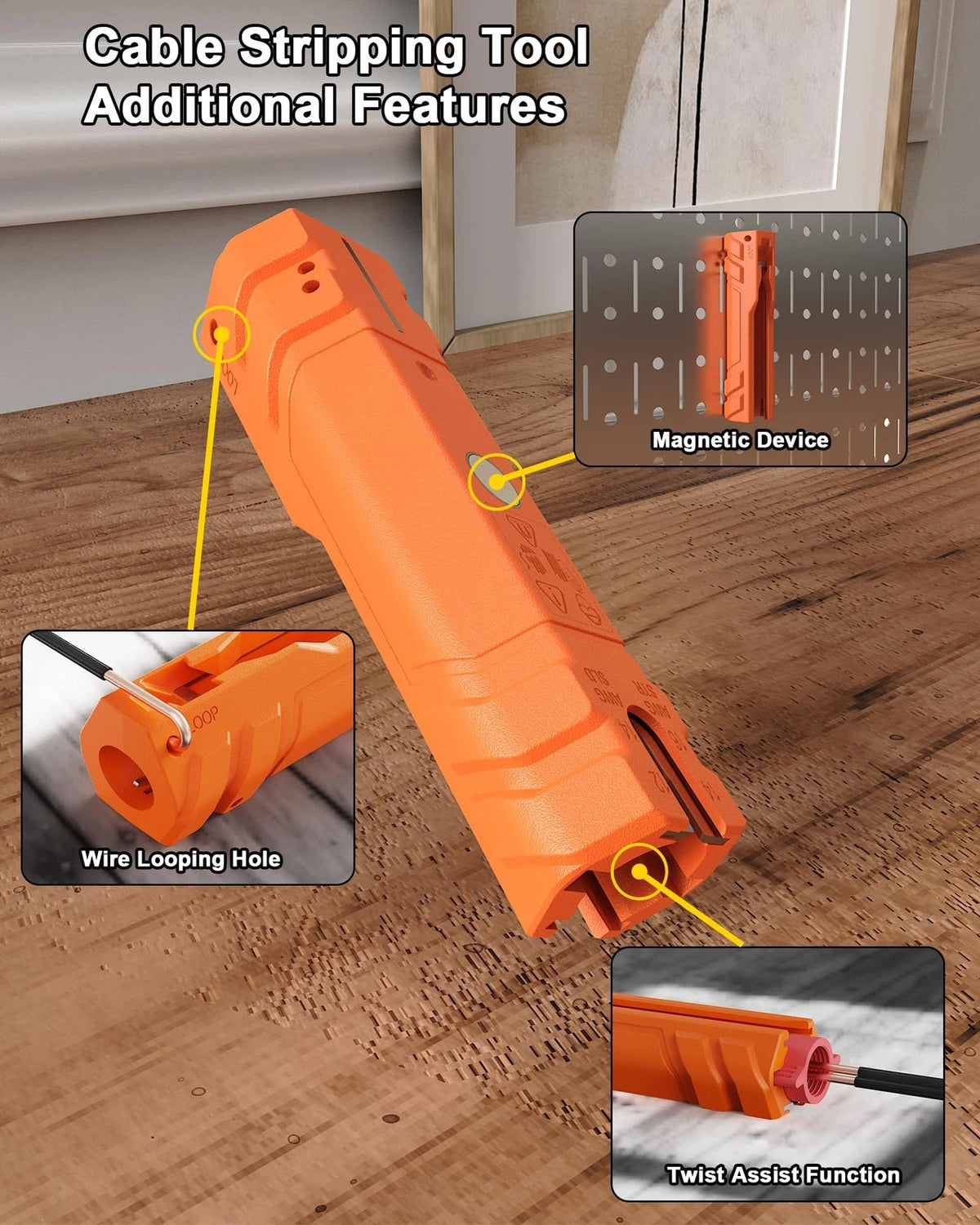 Cable Ripper Multifunctional Stripping Tool 12-14 AWG 12/2 Orange