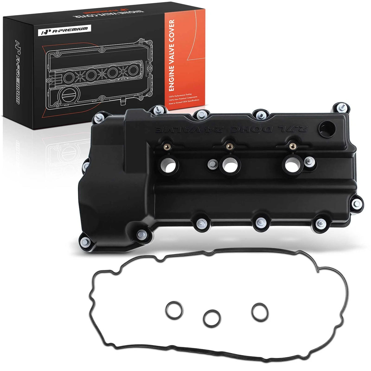 A-Premium Engine Valve Cover w/ Gasket for Chrysler 300, Sebring, Dodge Avenger (2005–2010) - 4892186AA, 4892186AB