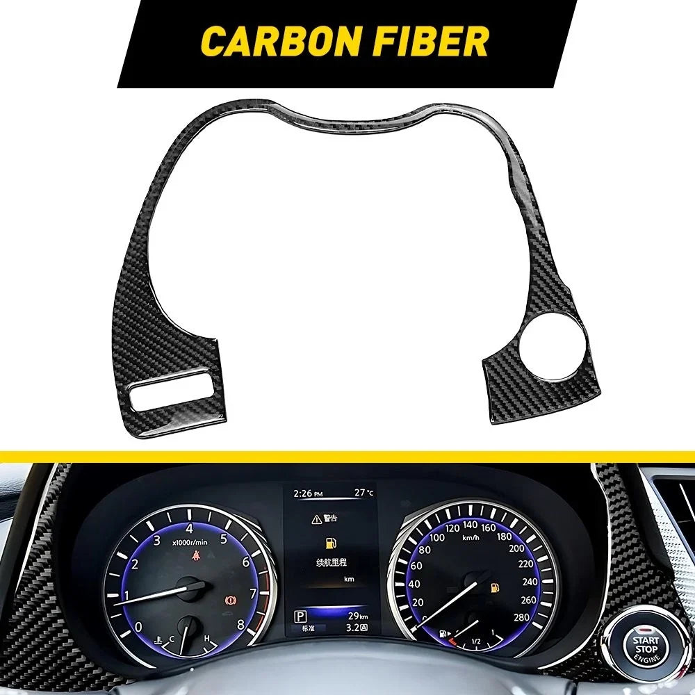 Real Carbon Fiber Dashboard Cover Trim for Infiniti Q50 Q60 (2014–2020)