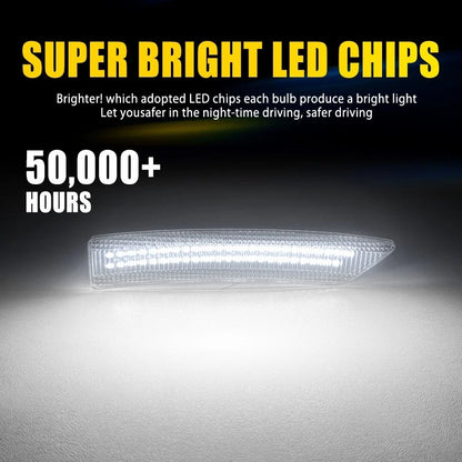 Set of 4 Clear Lens White LED Marker Lights for Ford Mustang (2024–2025)