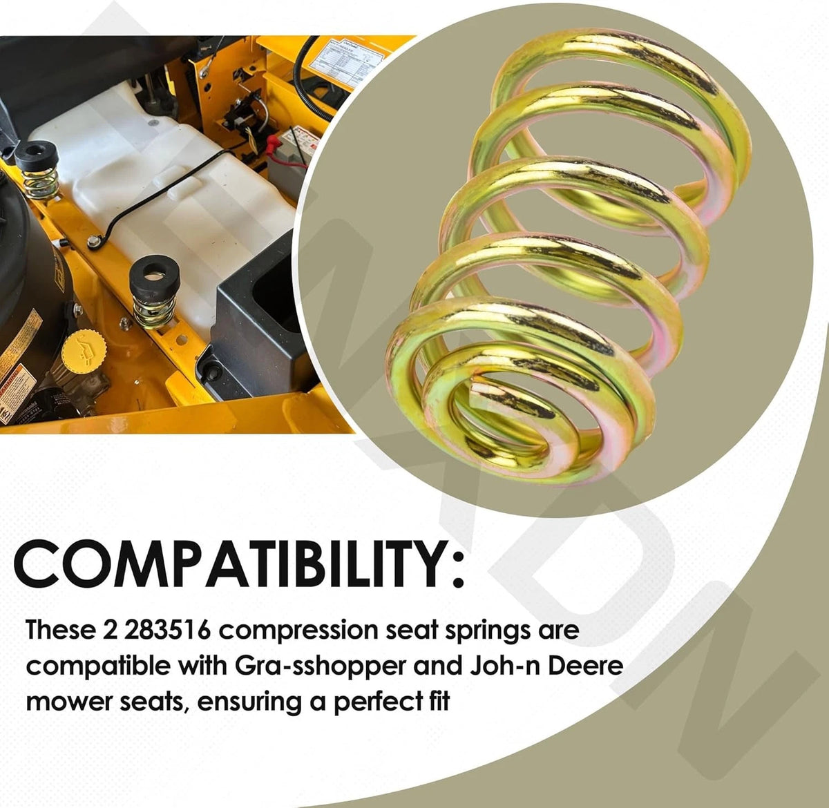 2X Compression Seat Spring for Grasshopper, John Deere CU-B CAD W