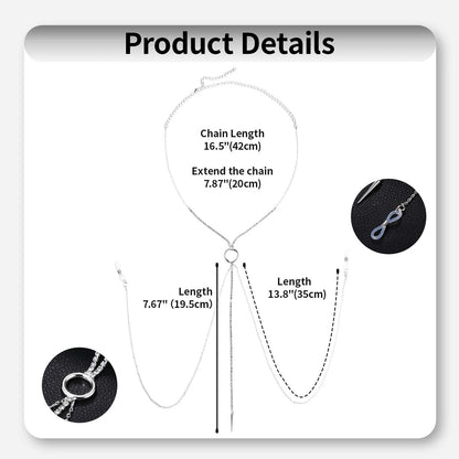 2X Double Layer Nipple Chain Body Rings for Bikini Breast