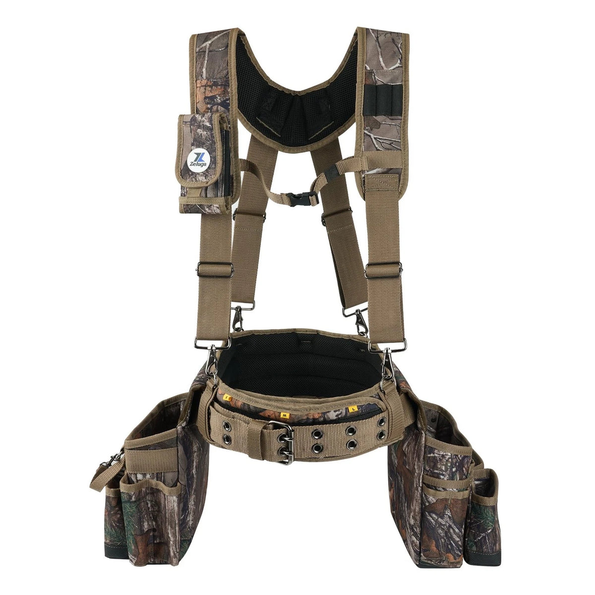 Large Pockets Tool Belts for Men with Suspenders, 4" Padded