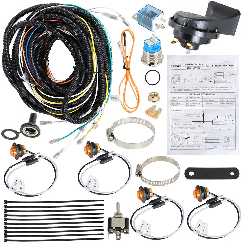LED Turn Signal Light Kit with Horn for John Deere Gator TE (2008) B0401-00901BK