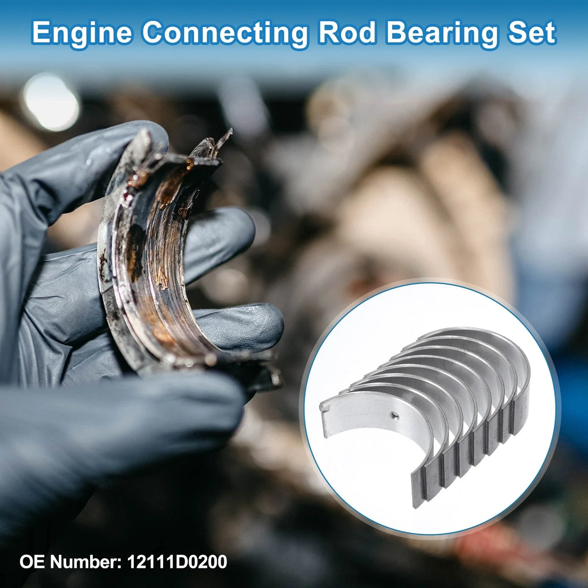 Set of 8 Connecting Rod Bearings for Nissan Stanza  No.12111D0200