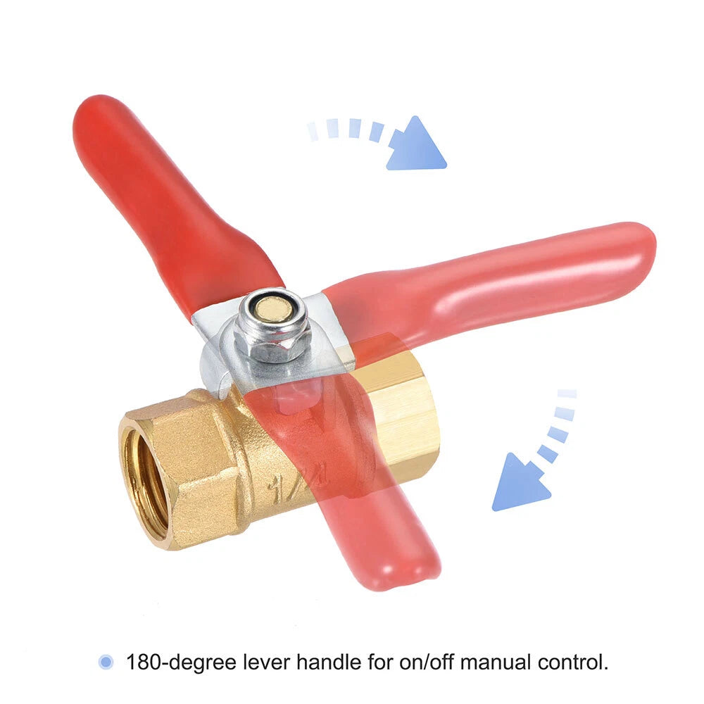 Set of 4 Brass Ball Valves for Air Tank (1/4" Female NPT)