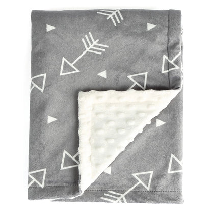 Super Soft Minky Baby Blanket with Double Layer Dotted Backing