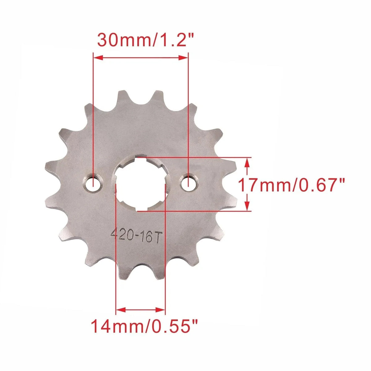 17mm 16T Front Sprocket Cog for 50 70 110 125 150 cc Dirt Pit Bike ATV