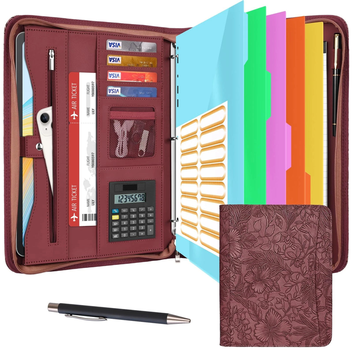 3 Ring Binder Portfolio Organizer for Business Use